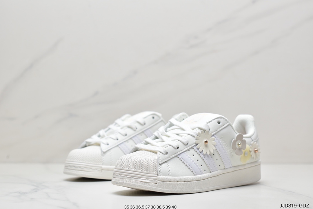 130 阿迪达斯adidas三叶草 Originals Superstar”White/Black/Gold”贝壳头经典百搭休闲运动板鞋