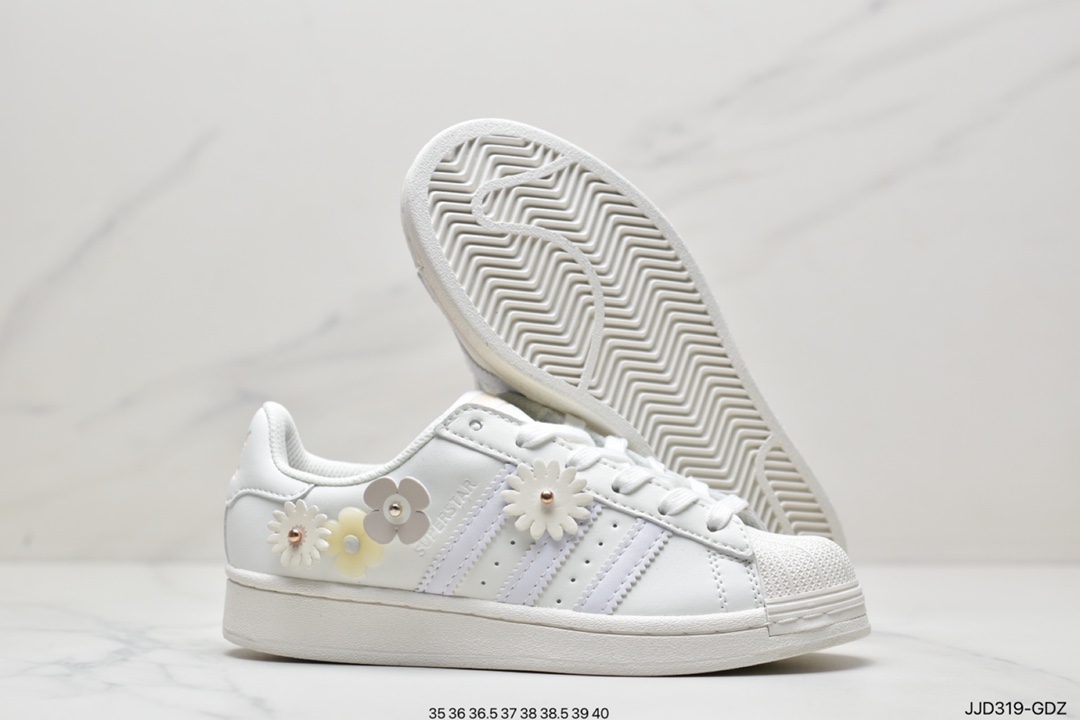 130 阿迪达斯adidas三叶草 Originals Superstar”White/Black/Gold”贝壳头经典百搭休闲运动板鞋