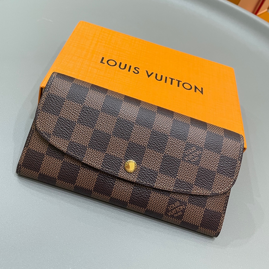 Louis Vuitton Wallet Coffee Color Pink Monogram Canvas N41625