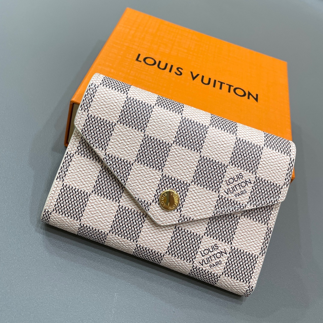 Louis Vuitton Wallet Card pack Pink White Damier Azur Canvas N62472