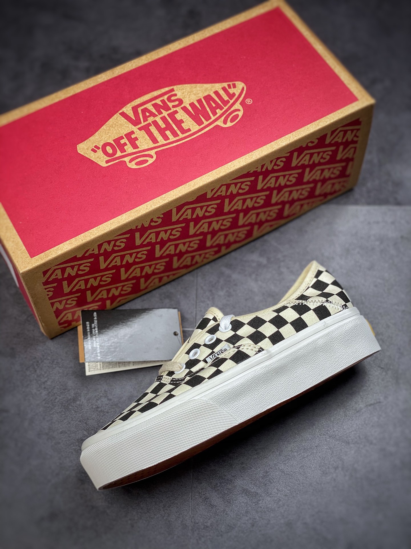 150 Vans Authentic增高环保棋盘格  VANS 新款Authentic SF复古黑白棋盘格低帮VN0A3MU642E