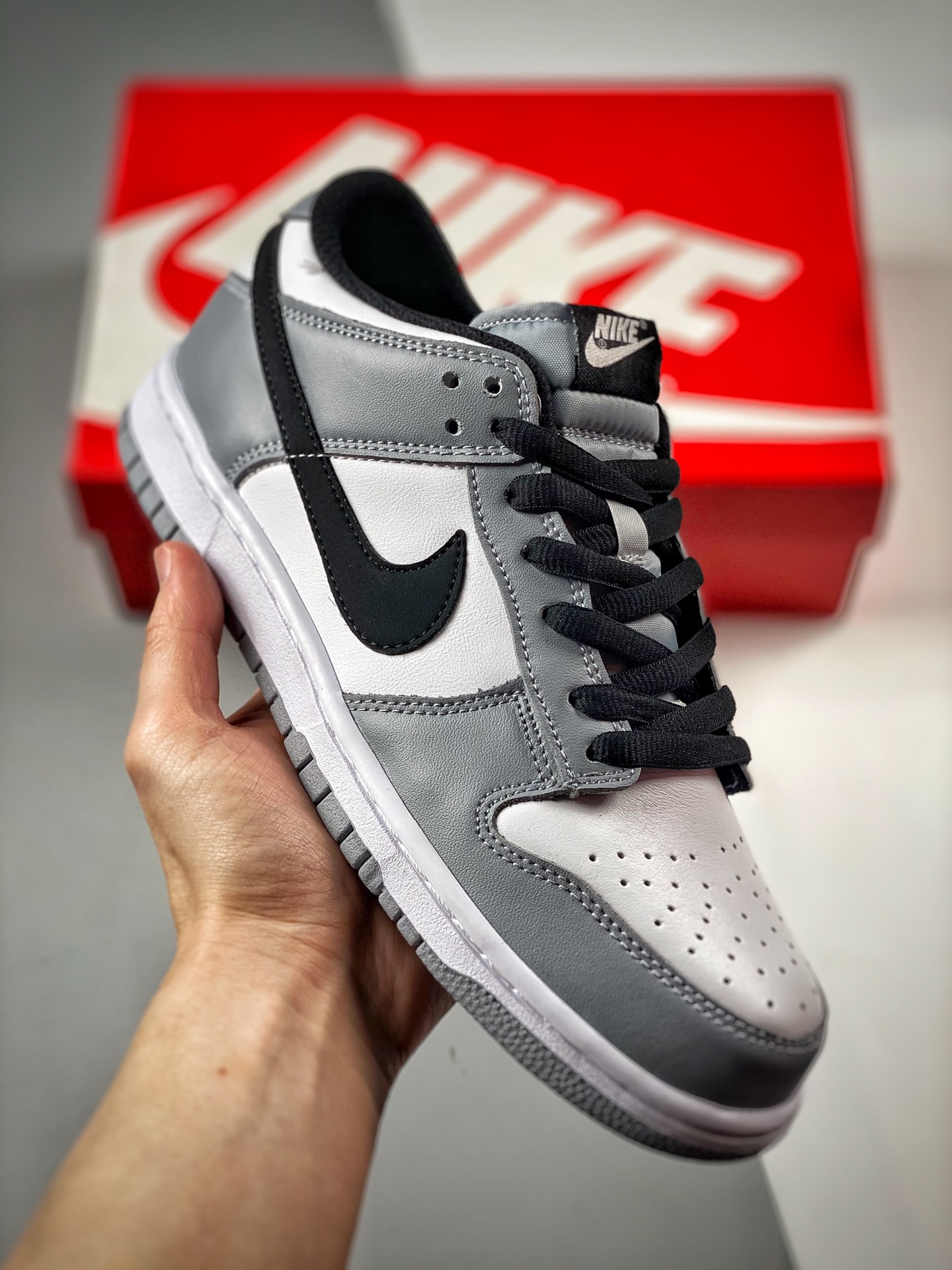 -2 Nk Dunk SB Low gris y blanco, producción original de fábrica grande, fotos reales de estreno, material de capa super…