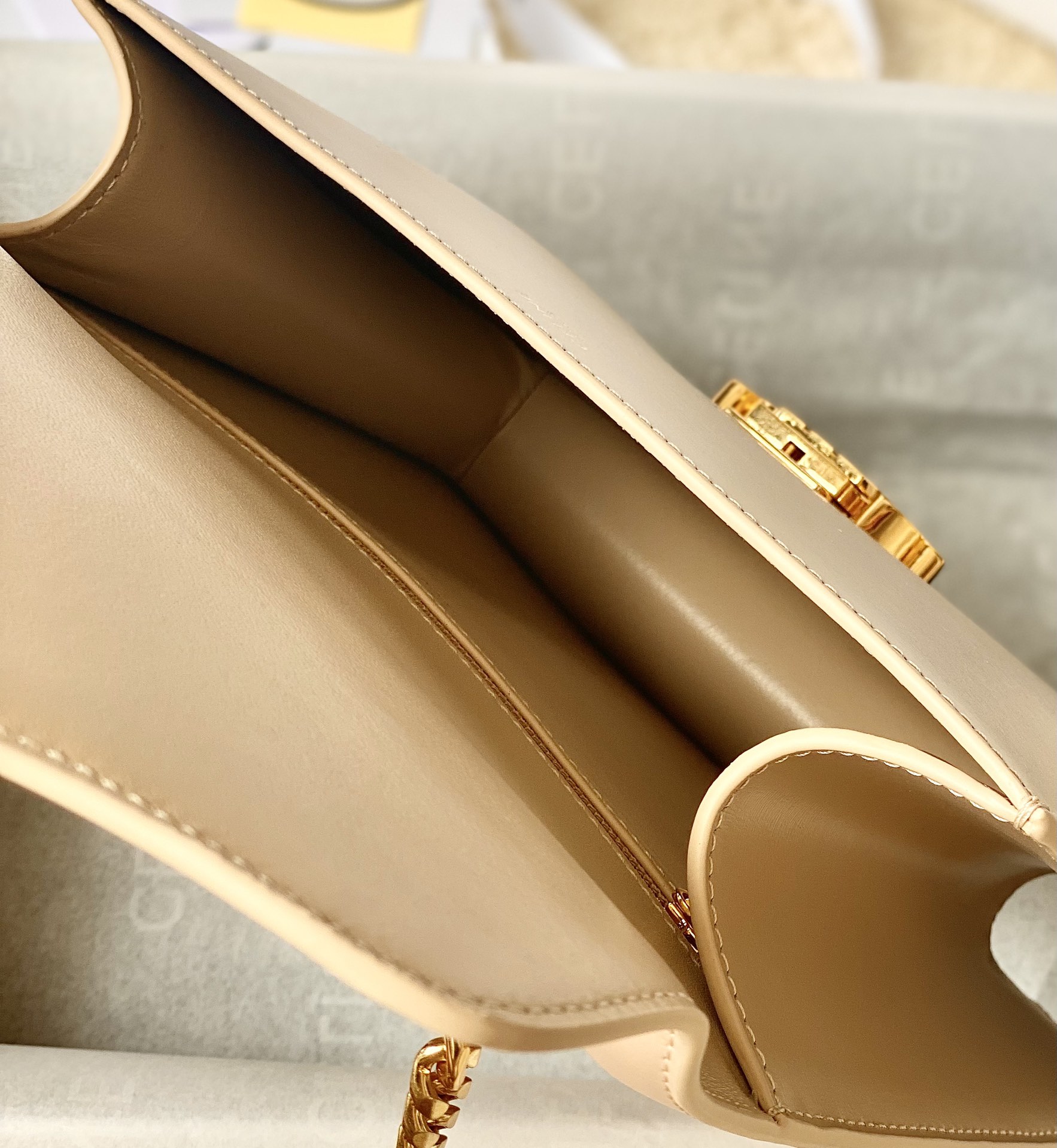 CELINE赛琳BESACE TRIOMPHE最新款顶级box牛皮链条包199273