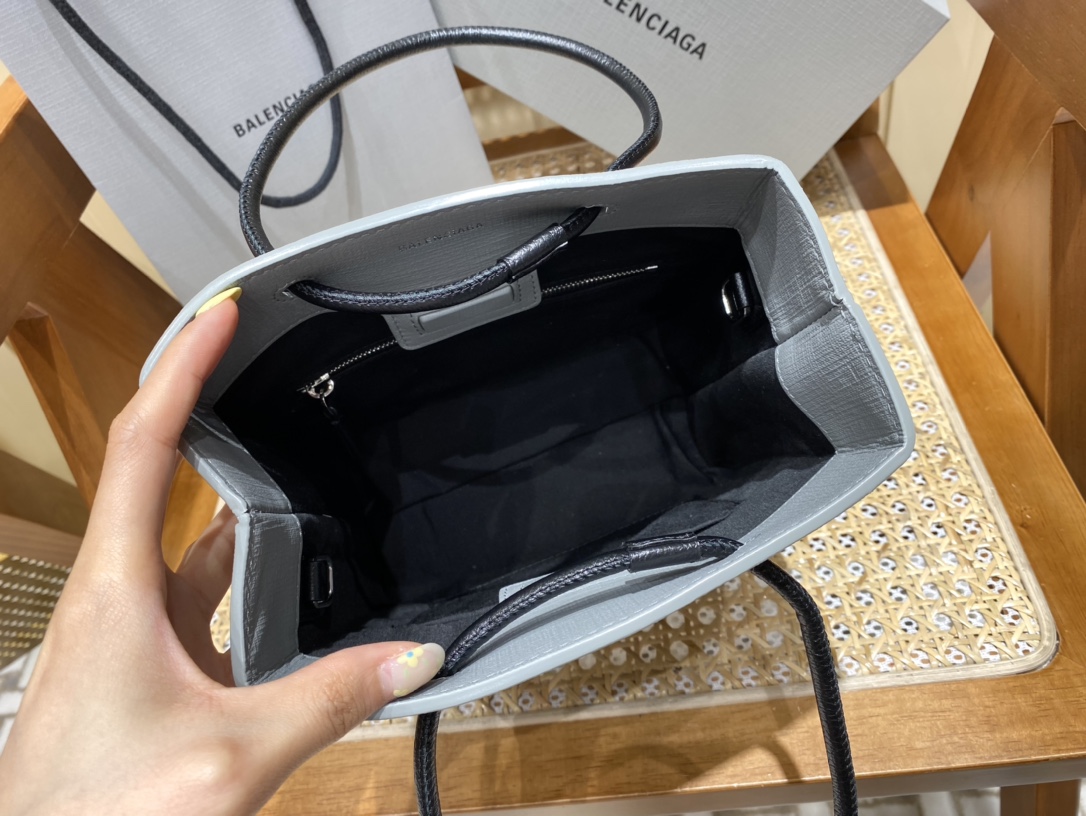 Balenciaga Shopping 20CM Bag 十字纹购物纸袋包 572411石墨灰