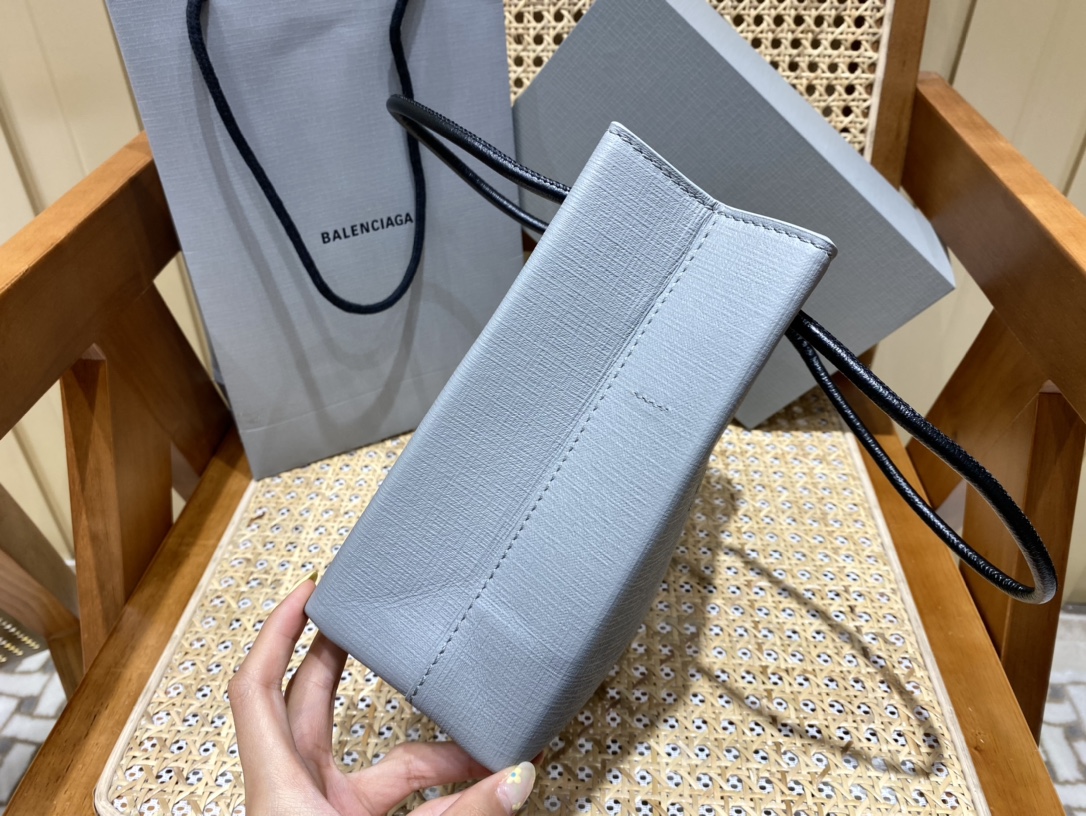 Balenciaga Shopping 20CM Bag 十字纹购物纸袋包 572411石墨灰