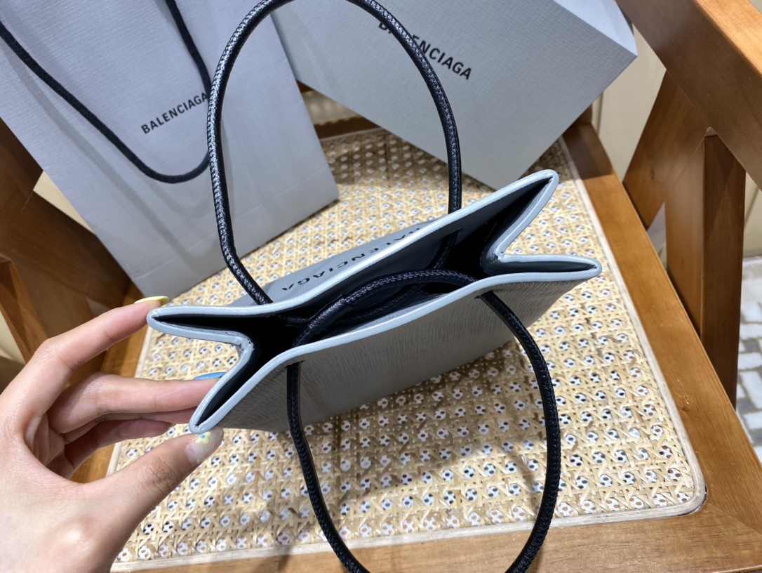 Balenciaga Shopping 20CM Bag 十字纹购物纸袋包 572411石墨灰