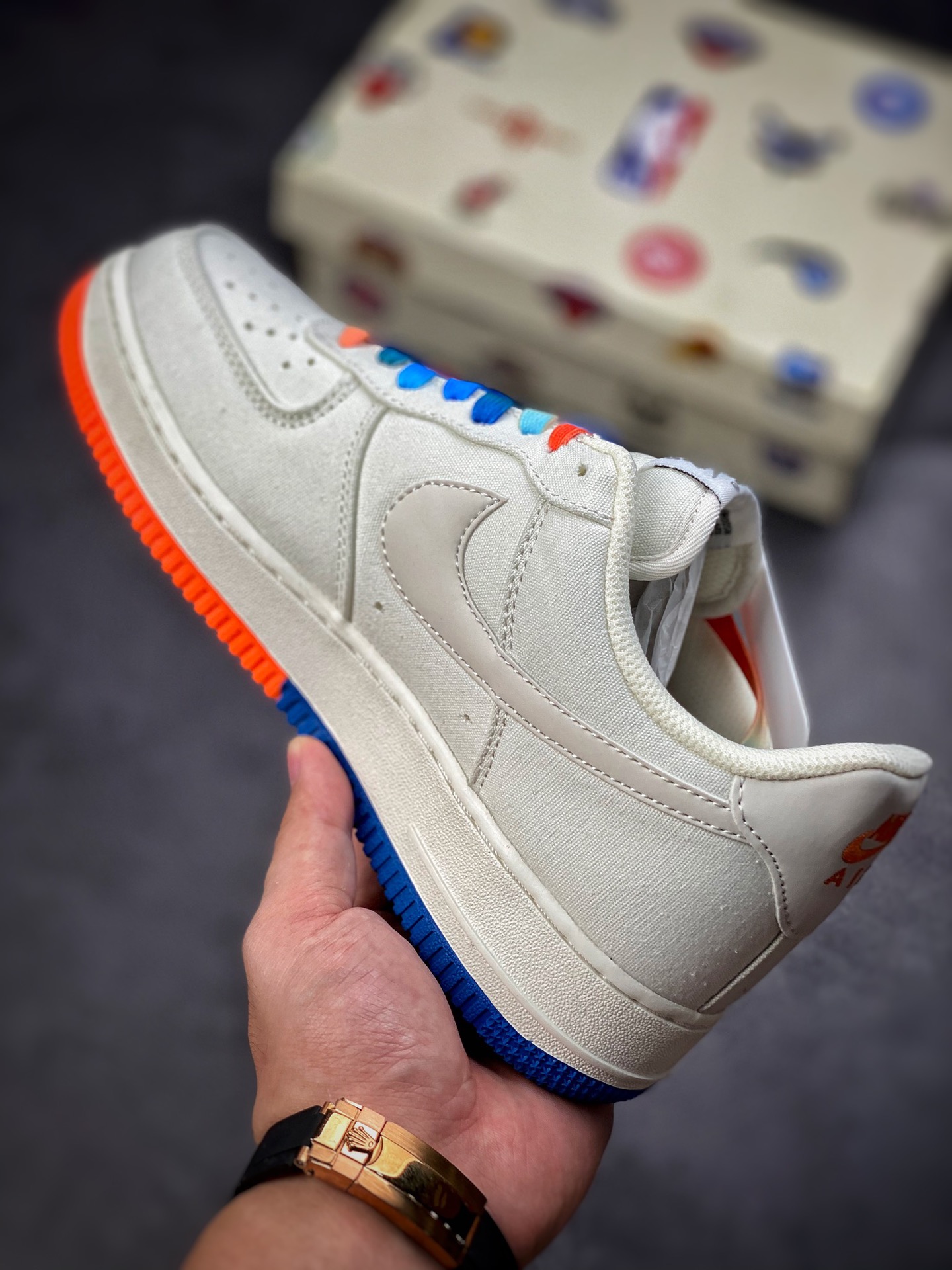220 Nike Air Force 1 Low 07 串标白黄蓝渐变NA2022-003
