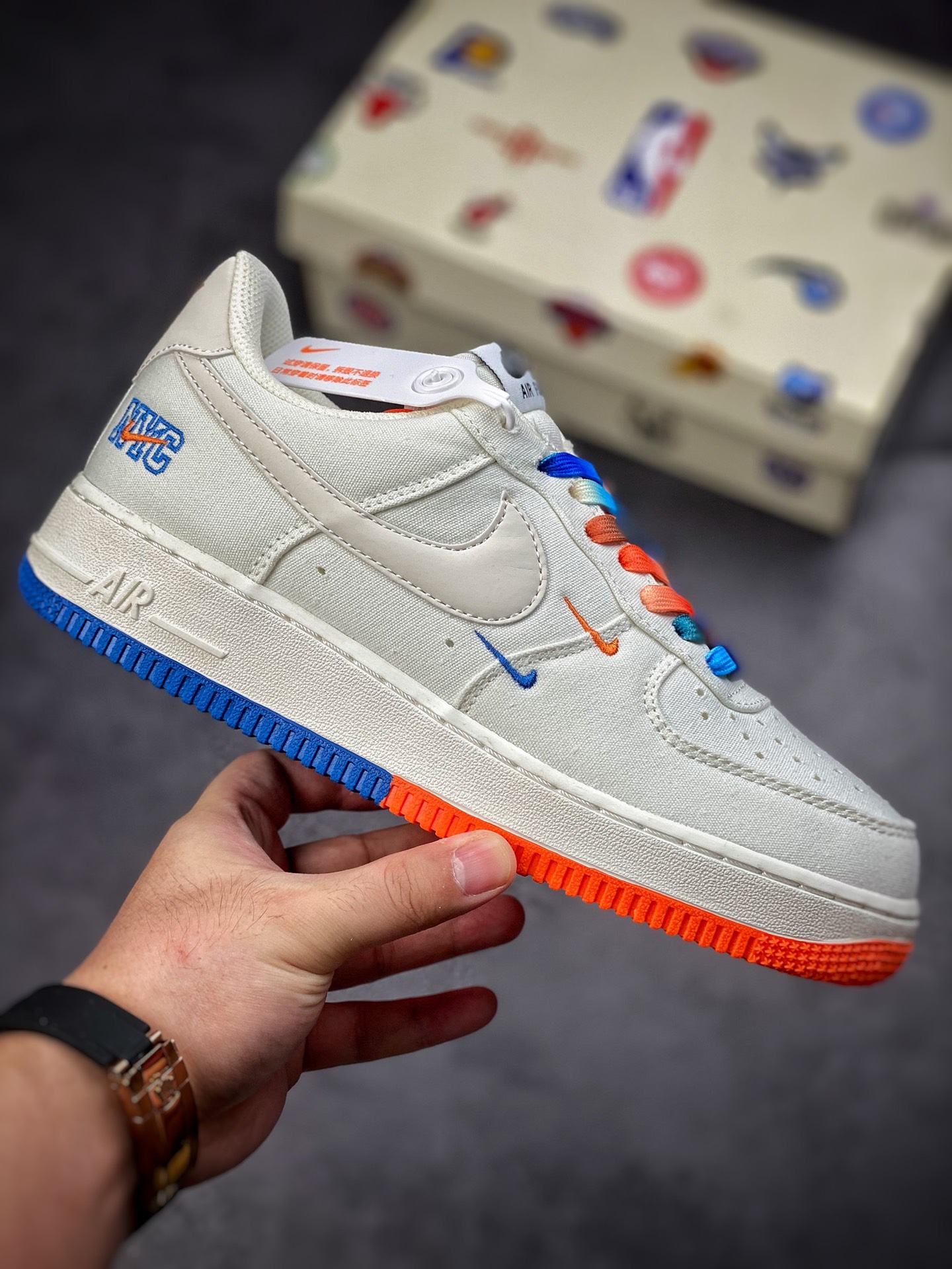 220 Nike Air Force 1 Low 07 串标白黄蓝渐变NA2022-003