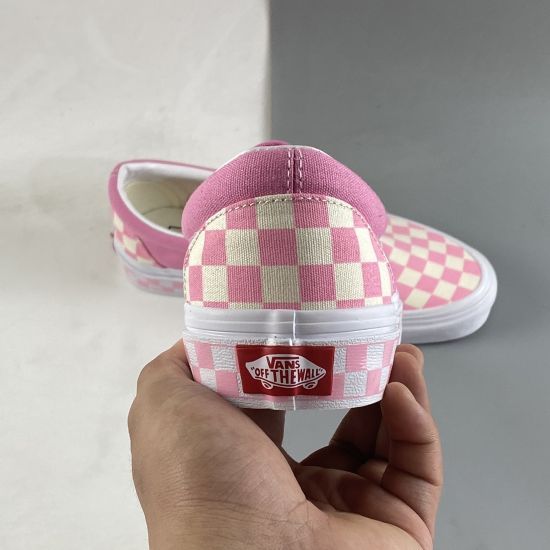 P140  Vans Classic Slip-On 少女粉棋盘格经典款低帮一脚蹬懒人鞋 VN0A38F7PVB