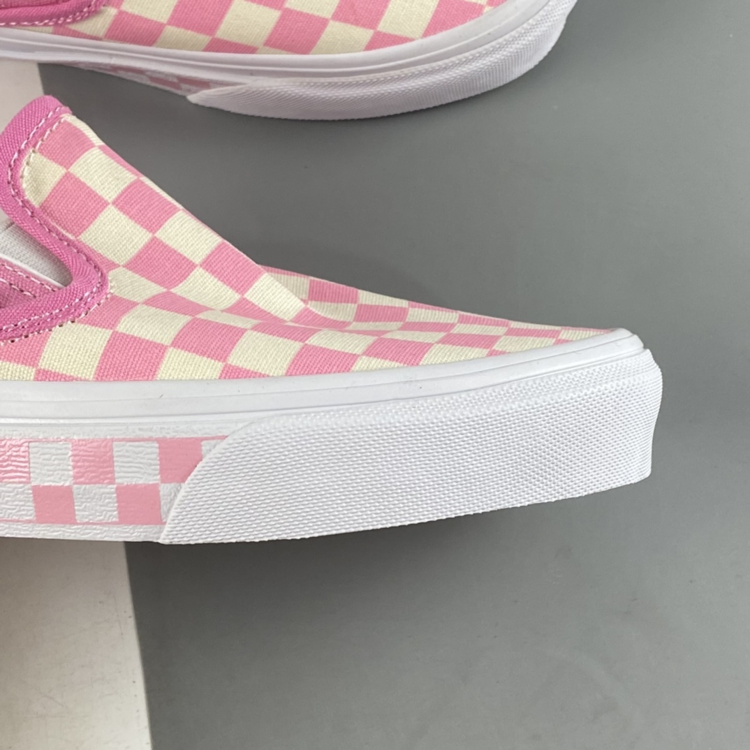 P140  Vans Classic Slip-On 少女粉棋盘格经典款低帮一脚蹬懒人鞋 VN0A38F7PVB