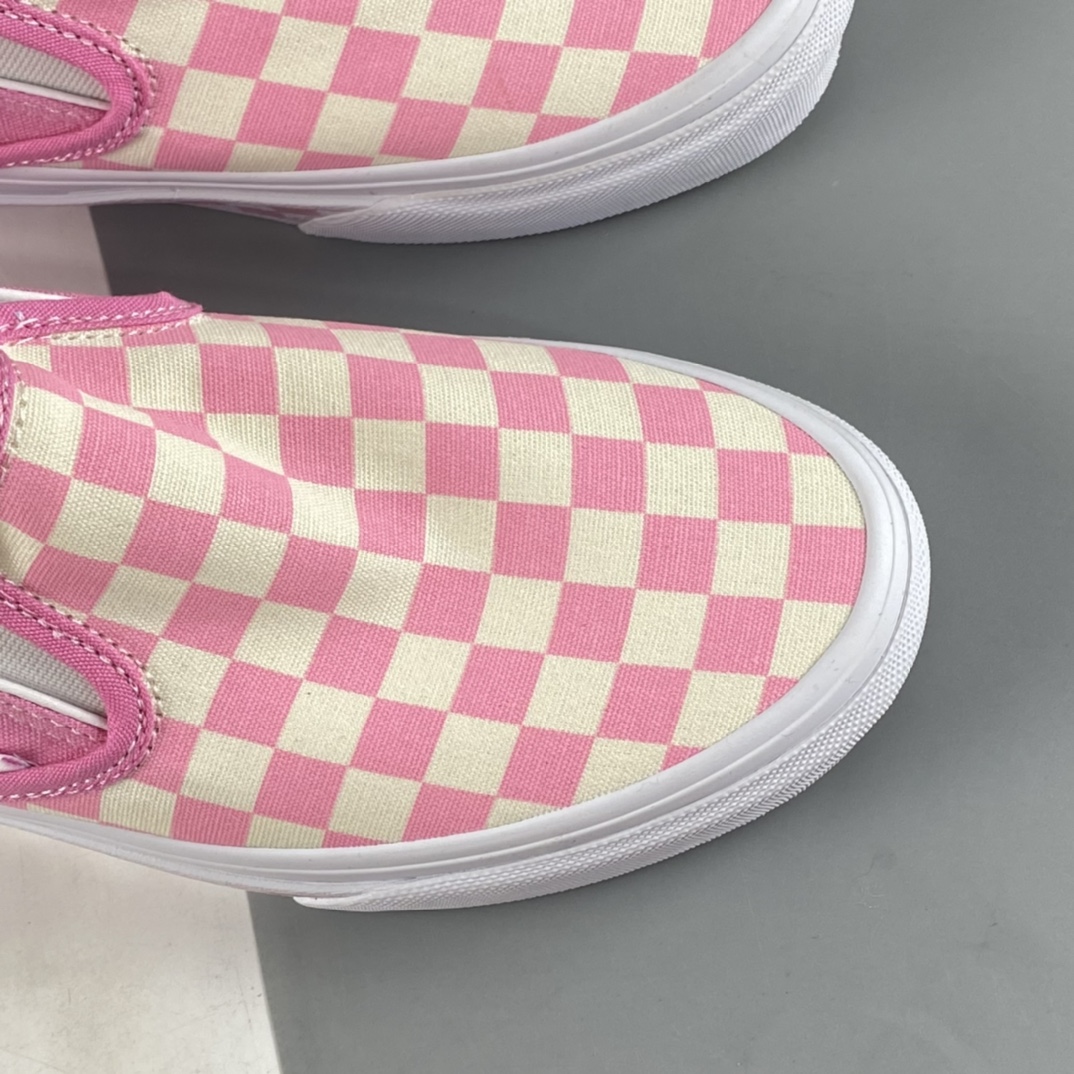 P140  Vans Classic Slip-On 少女粉棋盘格经典款低帮一脚蹬懒人鞋 VN0A38F7PVB