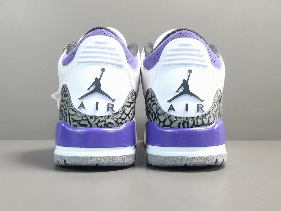
【纯原：顶级AJ3】白紫  Air Jordan 3  Retro＂Dark lris ＂复古篮球鞋 