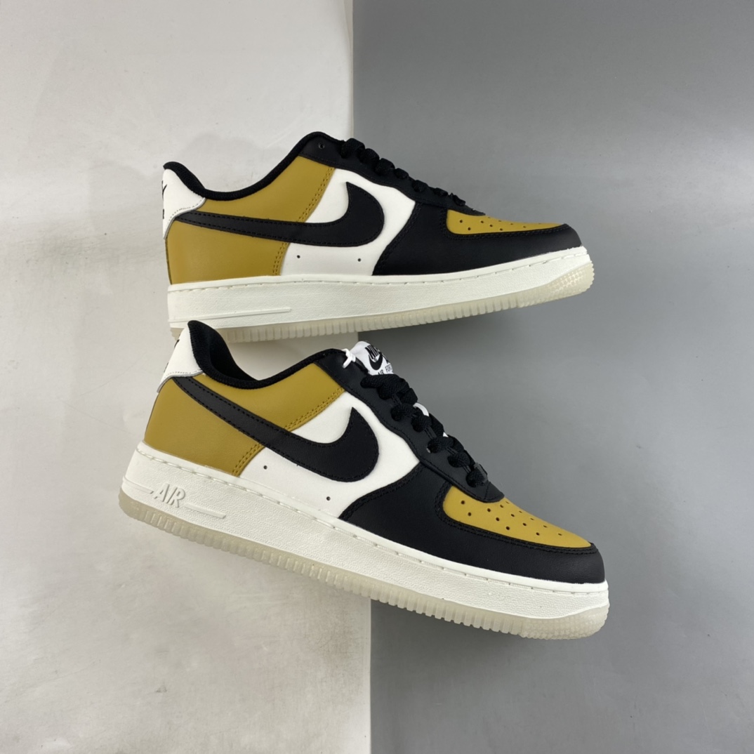 P220  Nike Air Force 1’07 Low 白黑金配色 空军一号低帮休闲板鞋 CJ8899-111