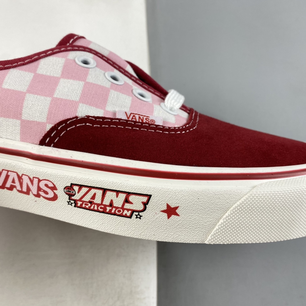 P150  Vans Authentic 44 Dx 樱桃红格子低帮休闲板鞋 VN0A5KX48EK