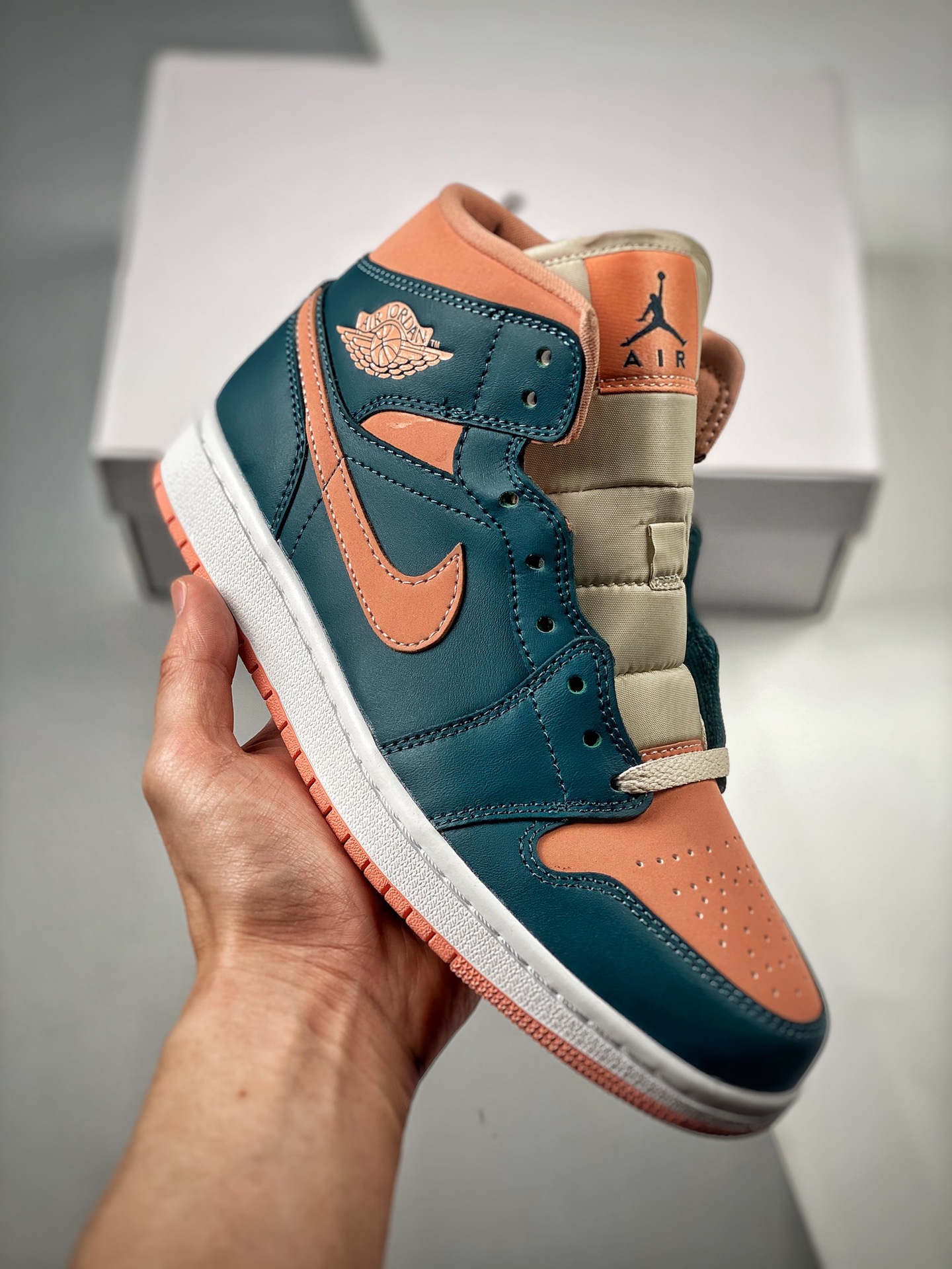 -4 Versión verificable Air Jordan 1 Mid Verde Rosa, la mejor versión de caña media del mercado, calidad de techo! La ún…