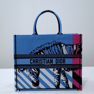 Dior Book Tote New Tote Bags 1:1 Replica Blue Pink Embroidery