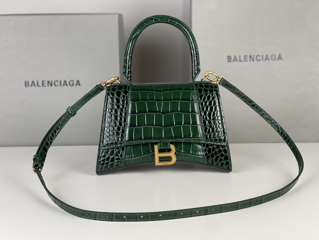 Balenciaga Borse Hourglass Vendi di alta qualità
 Verde scuro Pelle bovina d’agnello pecora Fashion