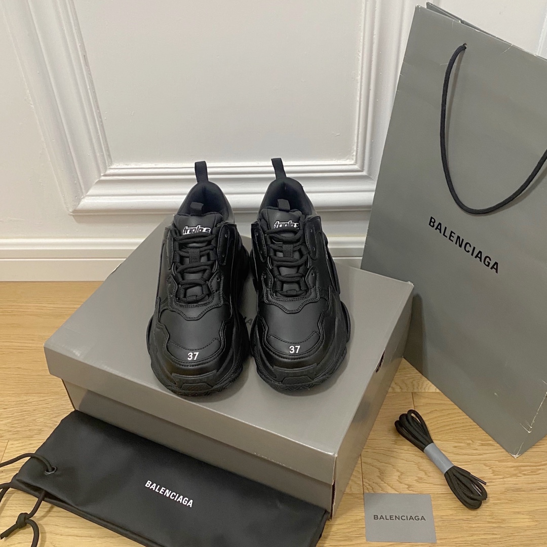 Balenciaga negro · Balenciaga 2022ss nuevo nuevo color triles zapatillas de deporte con suela gruesa zapatos para papá …
