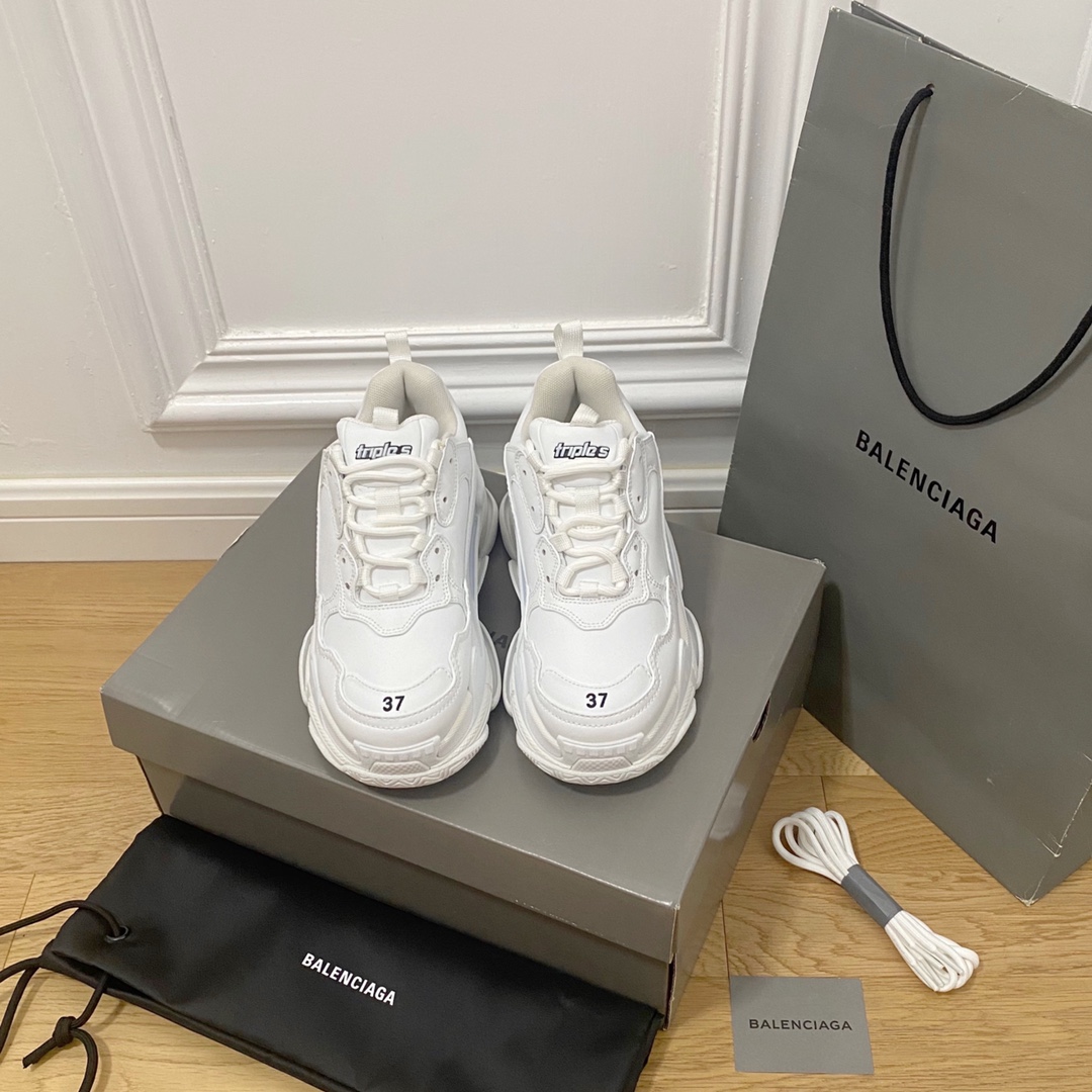 Balenciaga blanco · Balenciaga 2022ss nuevo nuevo color triles zapatillas de deporte con suela gruesa zapatos para papá…