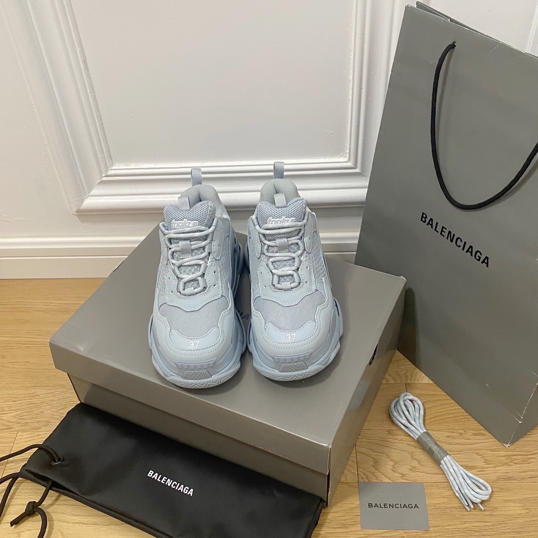 Haze blue Balenciaga · Balenciaga 2022ss nuevo nuevo color triles suela gruesa zapatillas de deporte con realce zapatos…