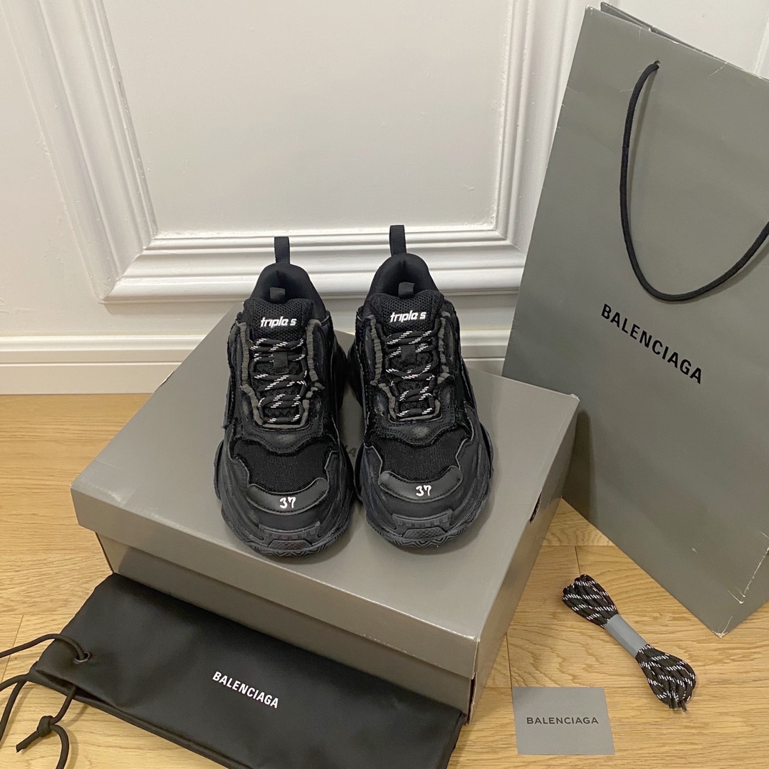 Balenciaga negro viejo · Balenciaga 2022ss nuevo nuevo color triles suela gruesa zapatillas de deporte zapatos de papá …