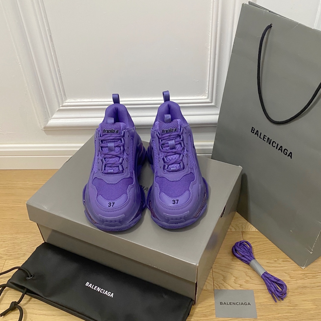 Púrpura BALENCIAGA · Balenciaga 2022ss nuevo nuevo color triplica los zapatos de papá con colchón de aire de cristal re…