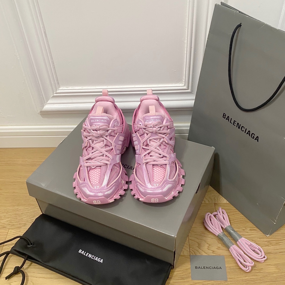 Balenciaga rosa · Balenciaga 2022ss nuevo nuevo color Track 3.0 zapatos para papá de tercera generación, zapatos deport…