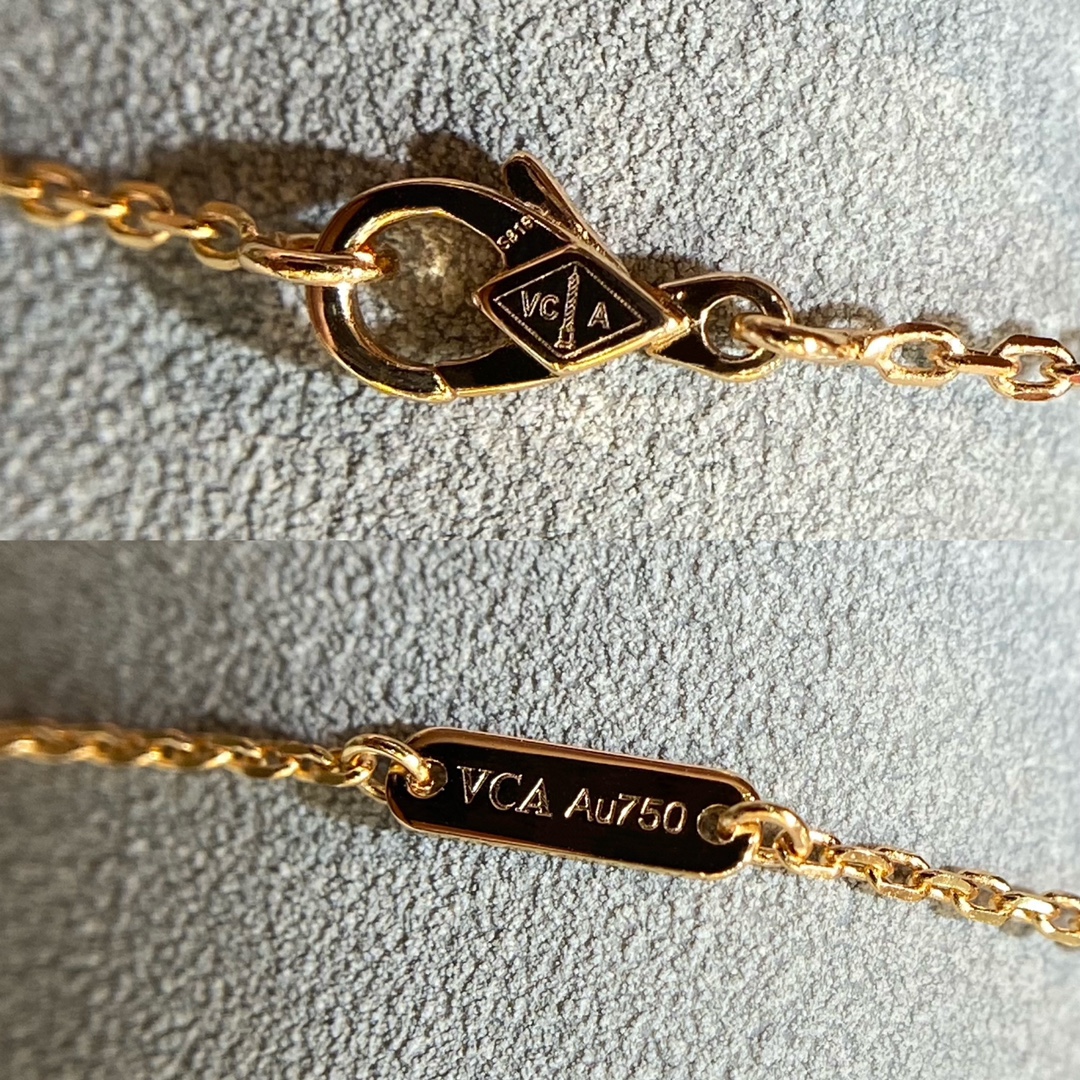 Van Cleef & Arpels vca Tow Butterfly天然白贝母蝴蝶项链