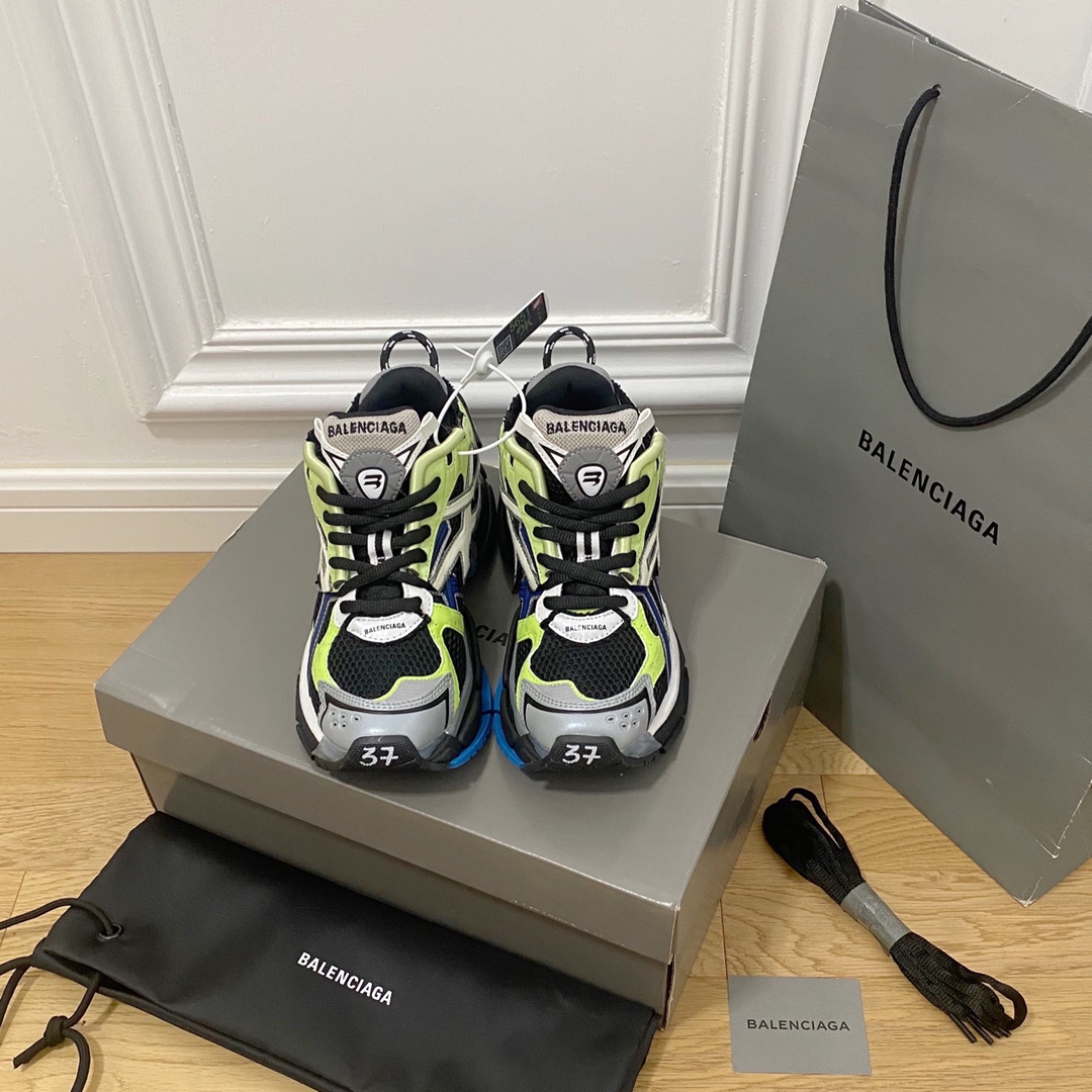 Negro y verde BALENCIAGA · Balenciaga 2022ss New Runner Séptima generación 7.0 Zapatillas retro viejas Daddy Shoes Vers…
