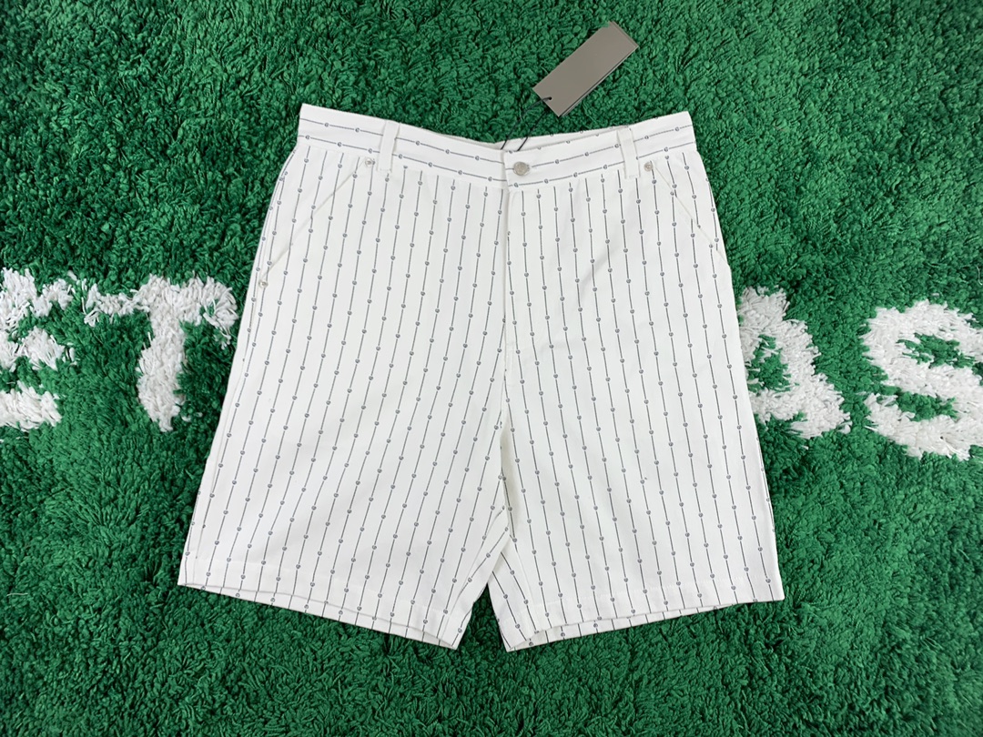 디올 자수 스트라이프 데님 반바지 4499