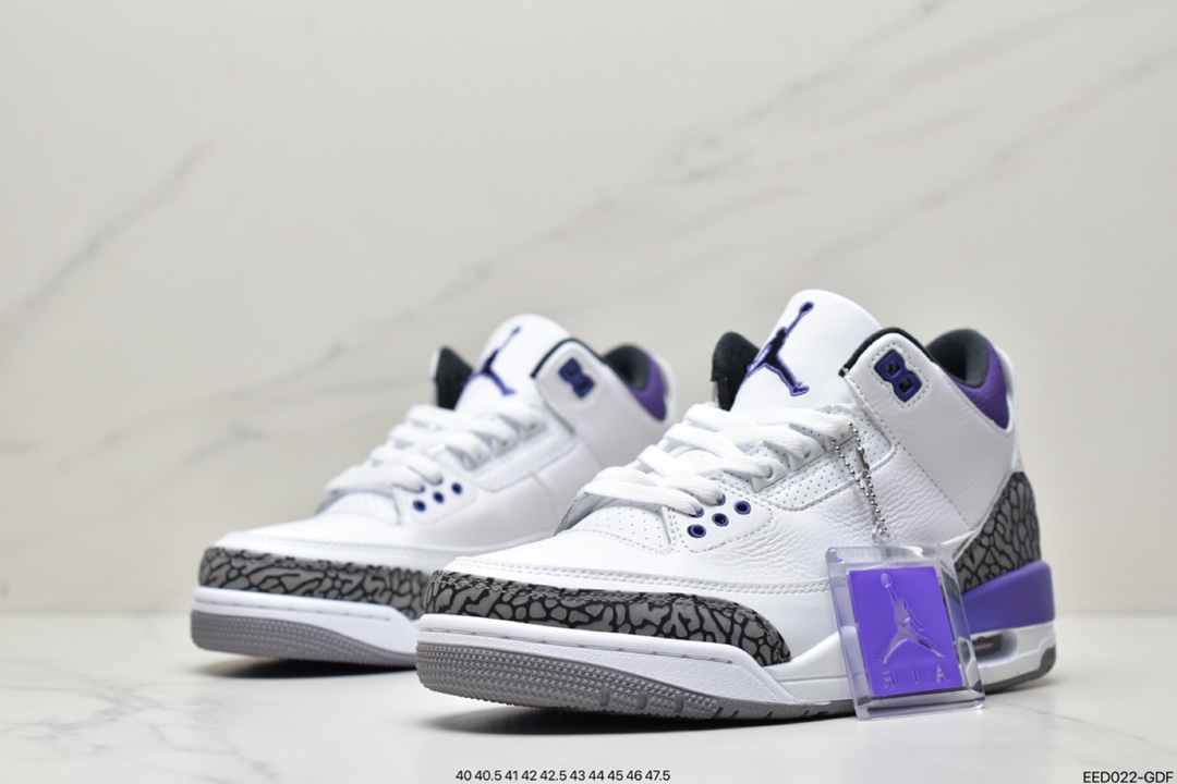 370 耐克Nike Air Jordan 3”Dark Iris”迈克尔·乔丹AJ3代中帮复古休闲运动文化篮球鞋CT8532-105