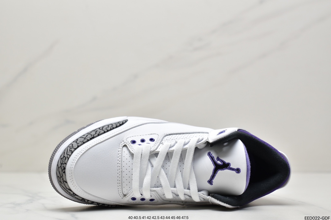 370 耐克Nike Air Jordan 3”Dark Iris”迈克尔·乔丹AJ3代中帮复古休闲运动文化篮球鞋CT8532-105