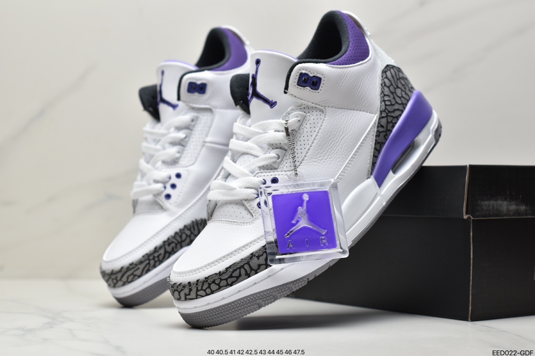 370 耐克Nike Air Jordan 3”Dark Iris”迈克尔·乔丹AJ3代中帮复古休闲运动文化篮球鞋CT8532-105