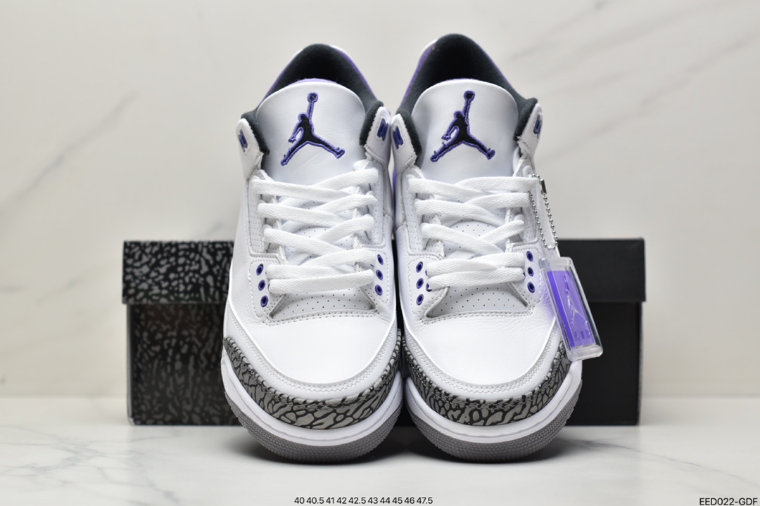 370 耐克Nike Air Jordan 3”Dark Iris”迈克尔·乔丹AJ3代中帮复古休闲运动文化篮球鞋CT8532-105