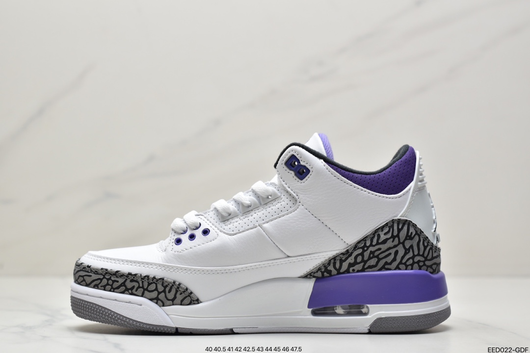 370 耐克Nike Air Jordan 3”Dark Iris”迈克尔·乔丹AJ3代中帮复古休闲运动文化篮球鞋CT8532-105