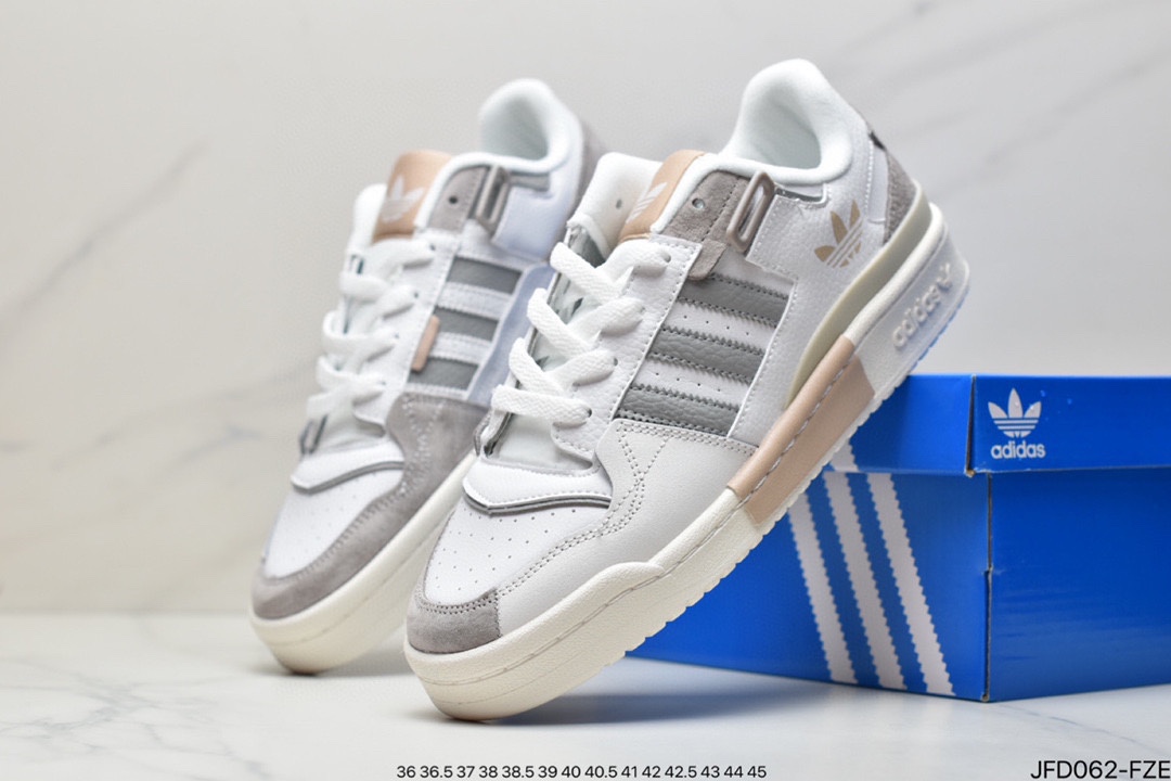 170 阿迪达斯Adidas三叶草 Originals Forum 84 Low 罗马系列魔术贴低帮复古系带百搭休闲运动板鞋