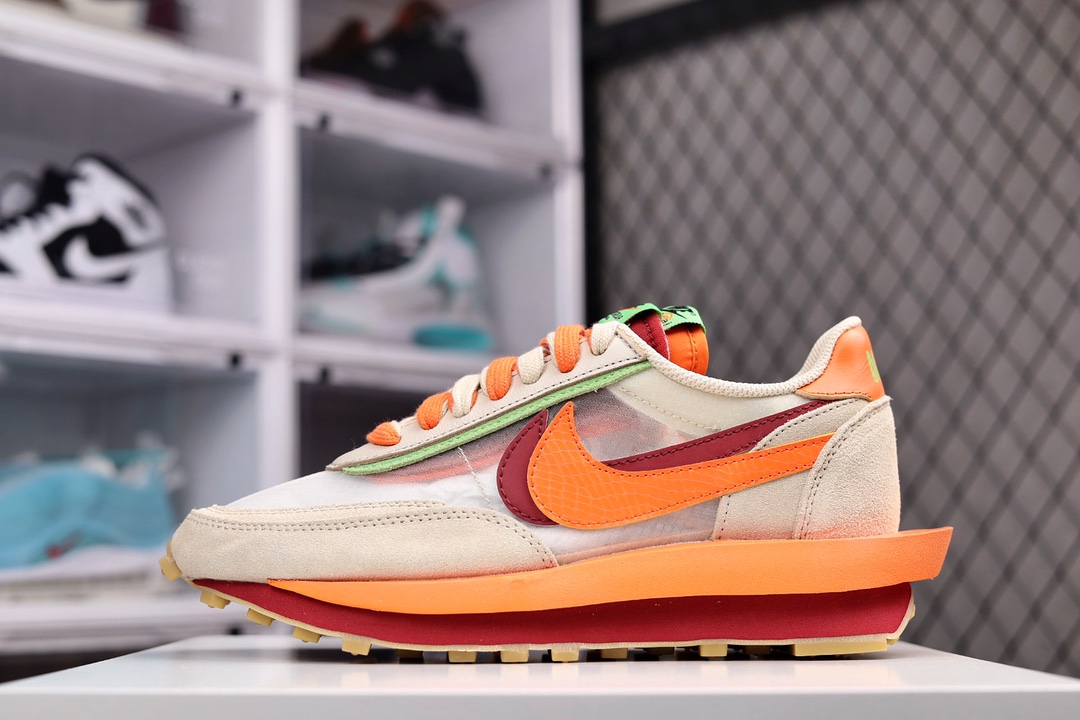 G版纯原 原鞋开发 鞋型纯正 高级用料 陈冠希Clot联名 Sacai x Waffle Daybreak 解构重叠华夫鞋 三方联名 原鞋开发 原鞋开发原楦原纸板 网纱 皮料 swhoosh材料百分百原厂匹配 双钩距离精准对位 鞋头包边宽度一致 对比市面各种版本不虚 原盒配件齐全 纸板中底钢印齐全