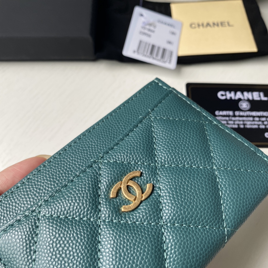 Chanel 卡包 、菱格纹路 小颗粒料皮料完美搭配鎏金，细节美到淋漓尽致全套包装、尺寸:11×7.5×1cm