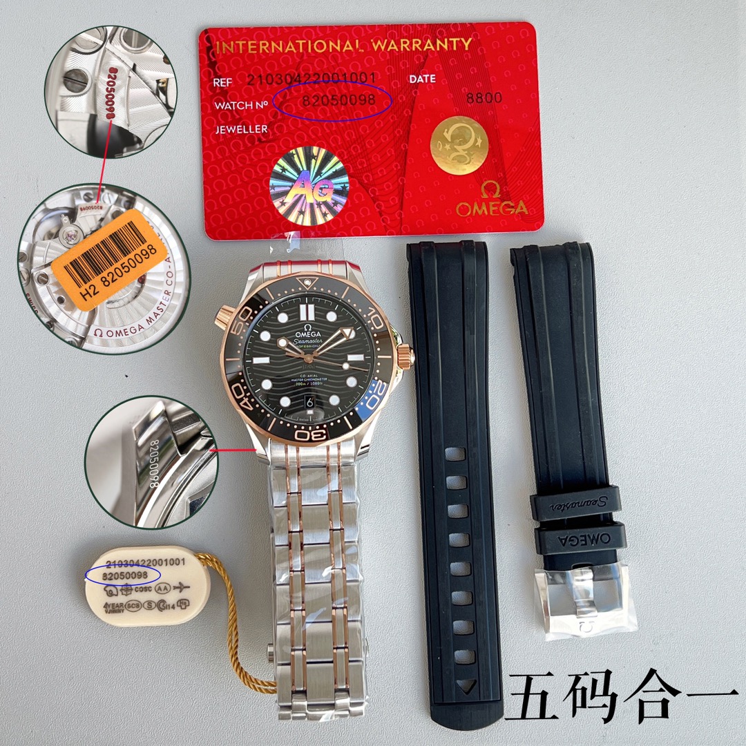 欧米茄2022新款绿海马采用双T黑摆轮8800机芯,42毫米