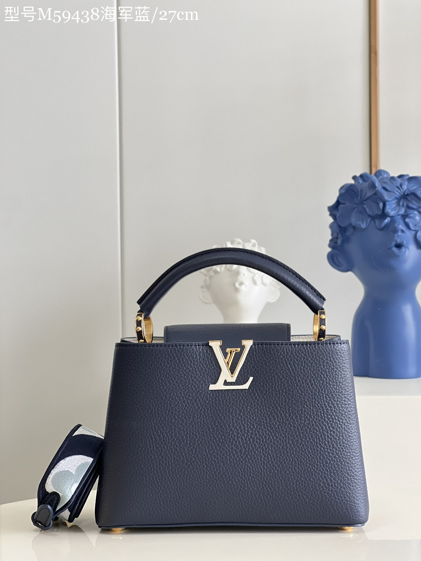 Louis Vuitton LV Capucines Bags Handbags Blue Navy Calfskin Cowhide M59438