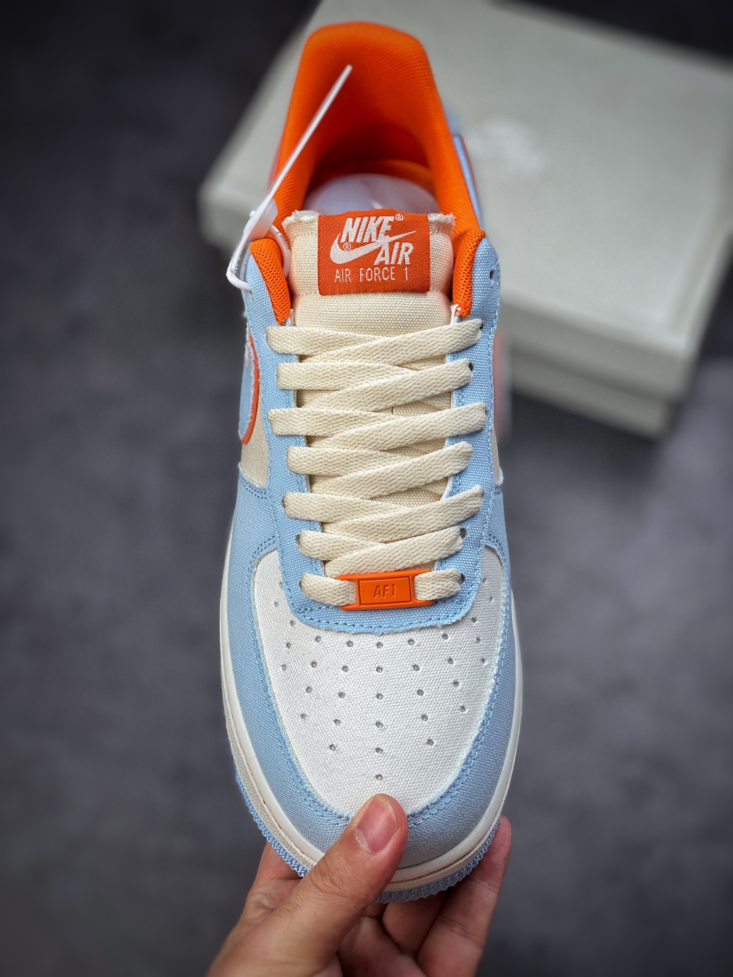 220 Nike Air Force 1 Low 07 帆布米蓝橙 315122-662