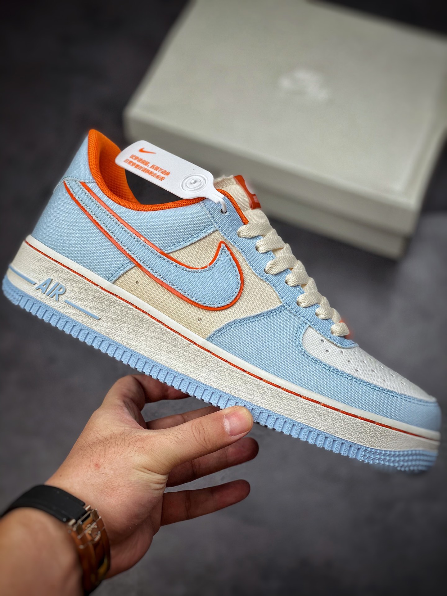 220 Nike Air Force 1 Low 07 帆布米蓝橙 315122-662