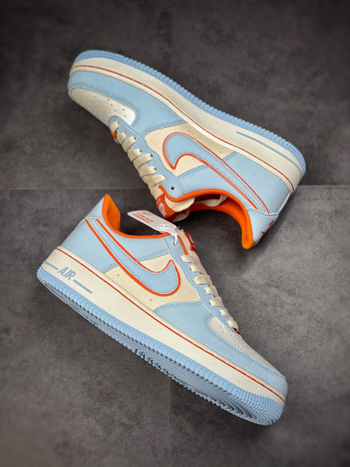220 Nike Air Force 1 Low 07 帆布米蓝橙 315122-662