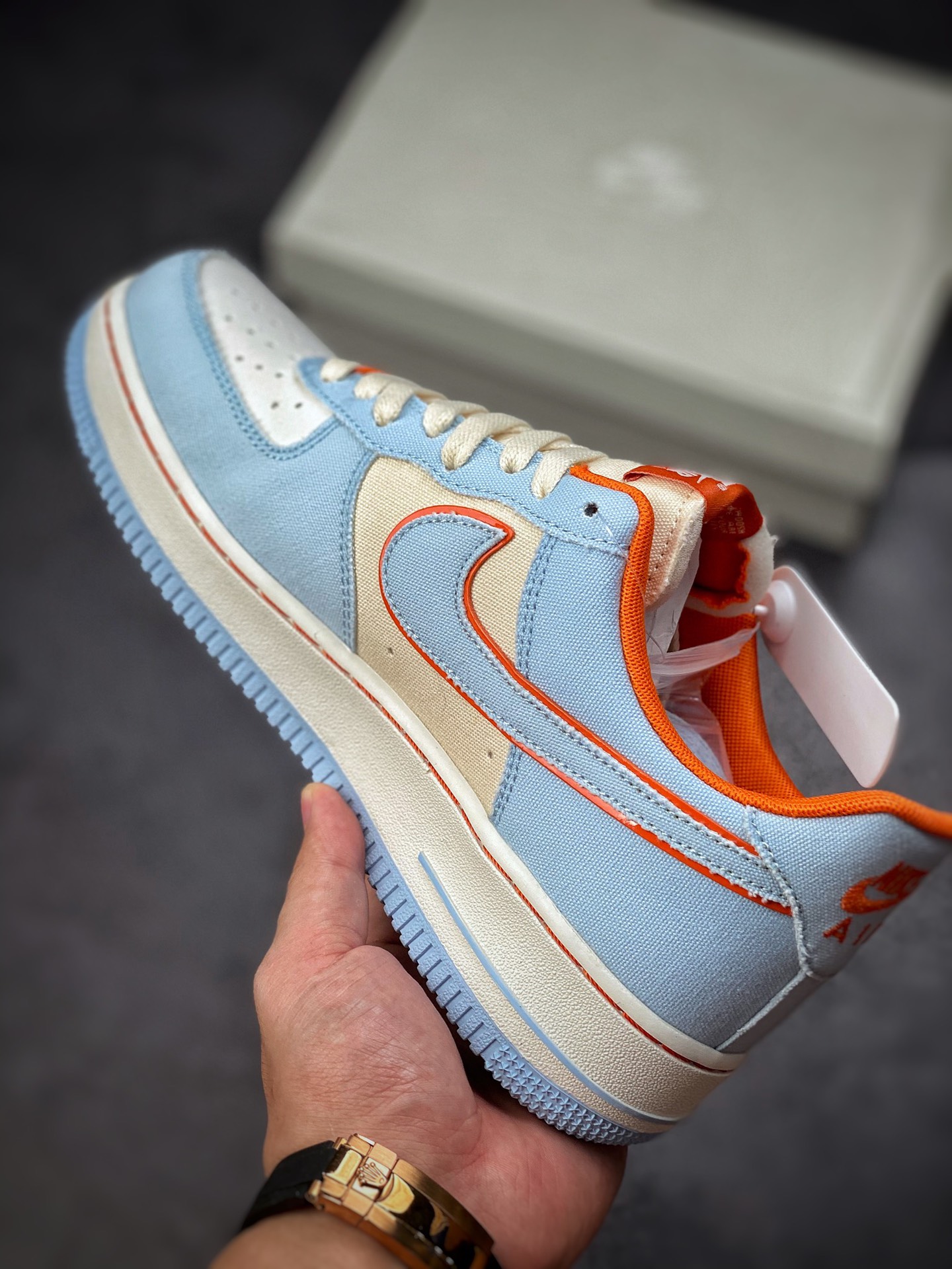 220 Nike Air Force 1 Low 07 帆布米蓝橙 315122-662