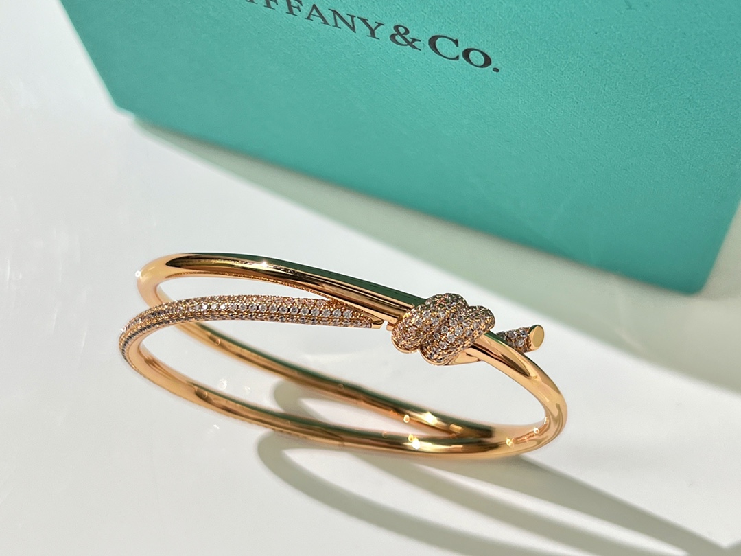 Tiffany&co 蒂芙尼Tiffany Knot 系列 双行铰链手镯