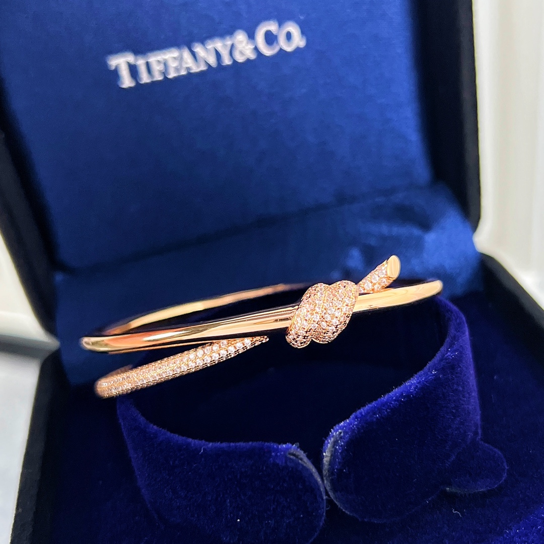 Tiffany&co 蒂芙尼Tiffany Knot 系列 双行铰链手镯