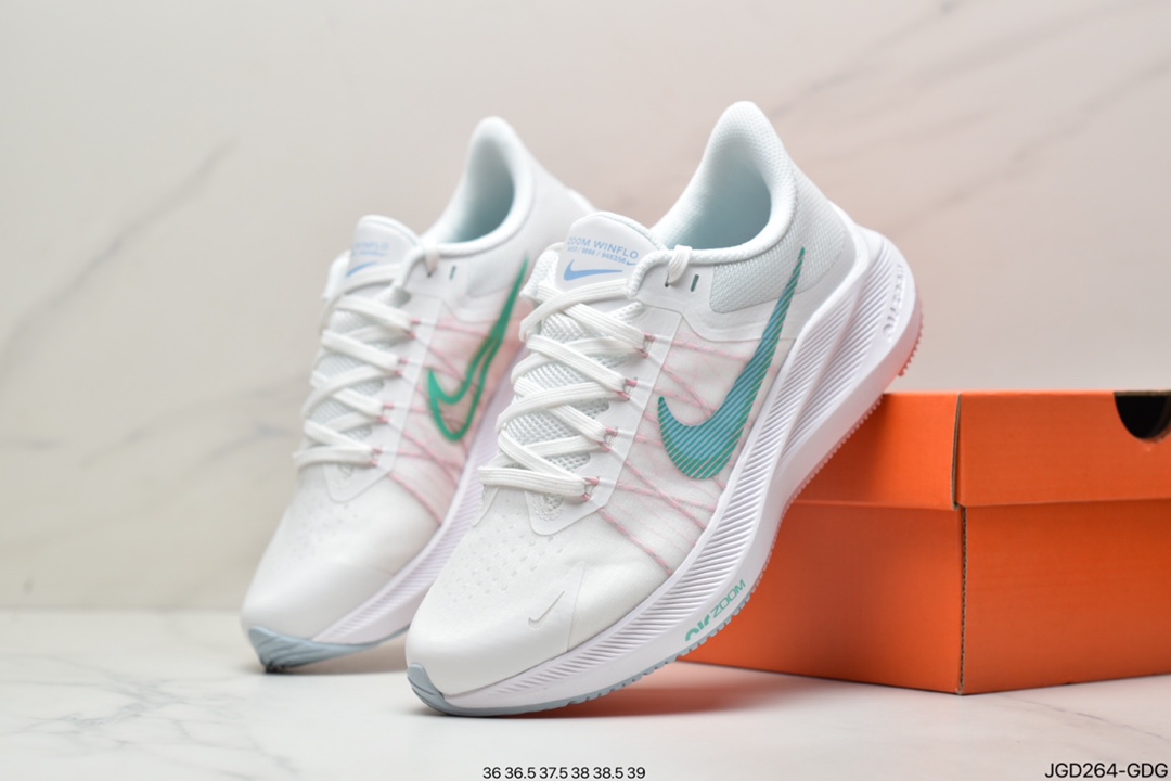 180 耐克Nike Zoom WINFLO 8代缓震大底飞线贾卡轻质透气休闲运动跑步鞋“登月温弗洛8代”CW3421