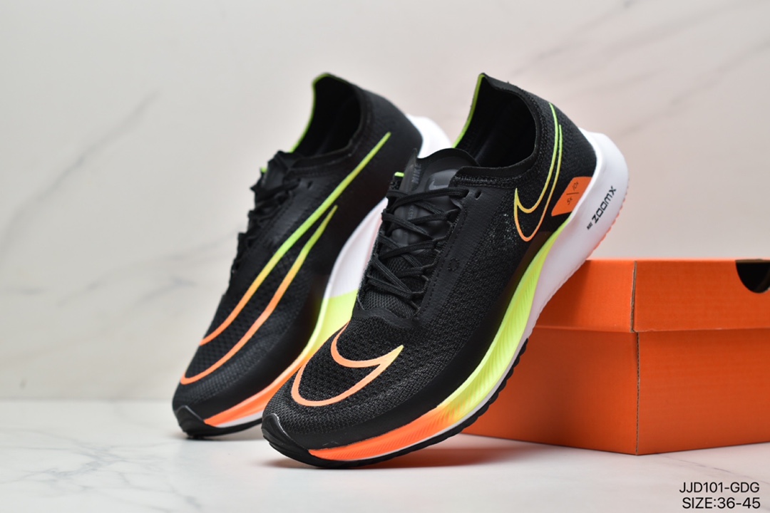 130 耐克Nike Zoomx Streakfly Proto 低帮跑步鞋 白黑橙 男女运动鞋 DH9275