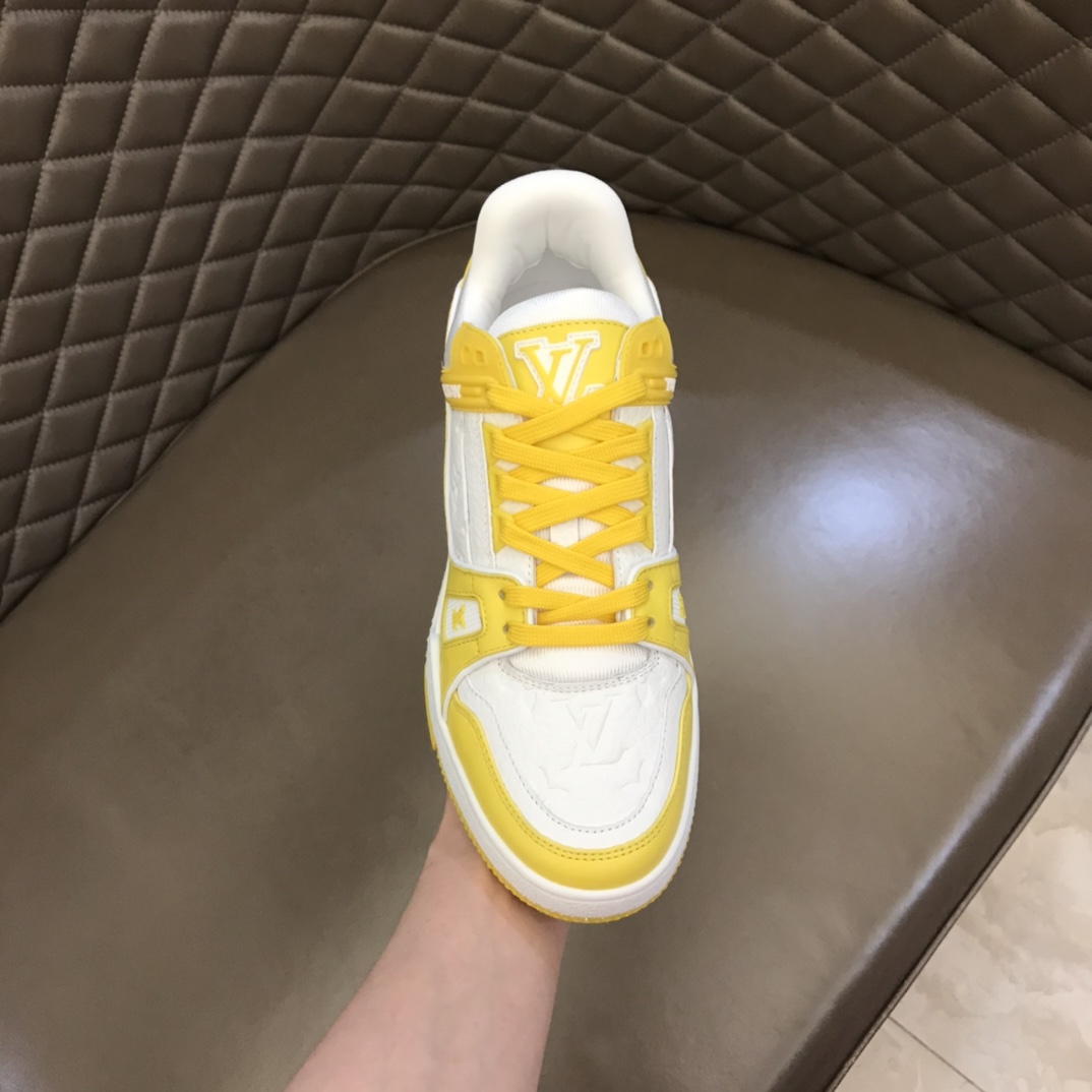 LV/路易威登 2022情侣款头层牛皮材质Trainer运动鞋
