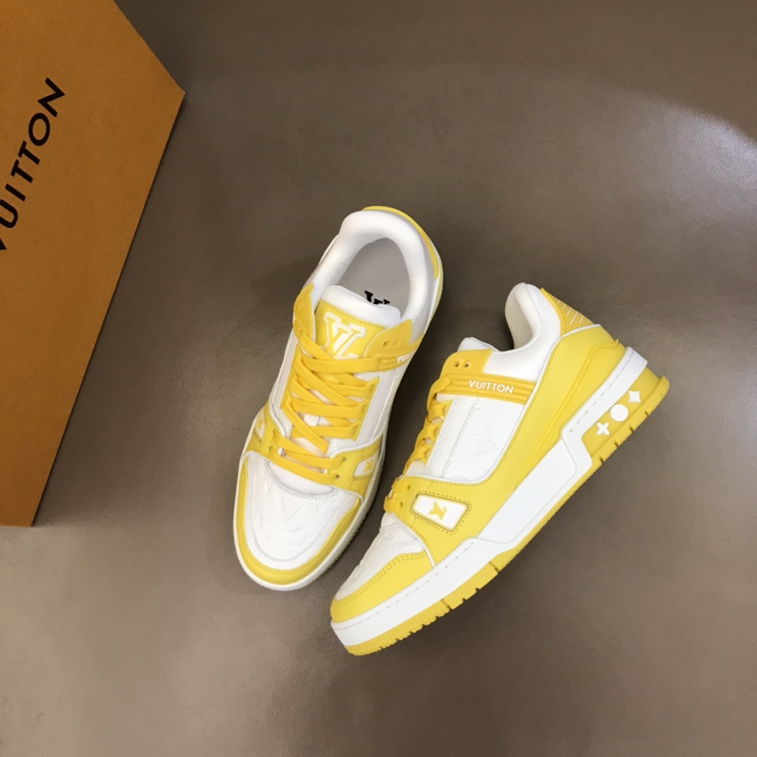 LV/路易威登 2022情侣款头层牛皮材质Trainer运动鞋